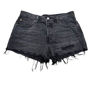 Levi's 501 Short Trashed Black denim shorts size 28